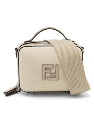 Women's Mini Suitcase Canvas and Leather Shoulder Bag