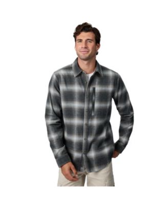 Men's Easywear Flannel Plaid Long-Sleeve Shirt