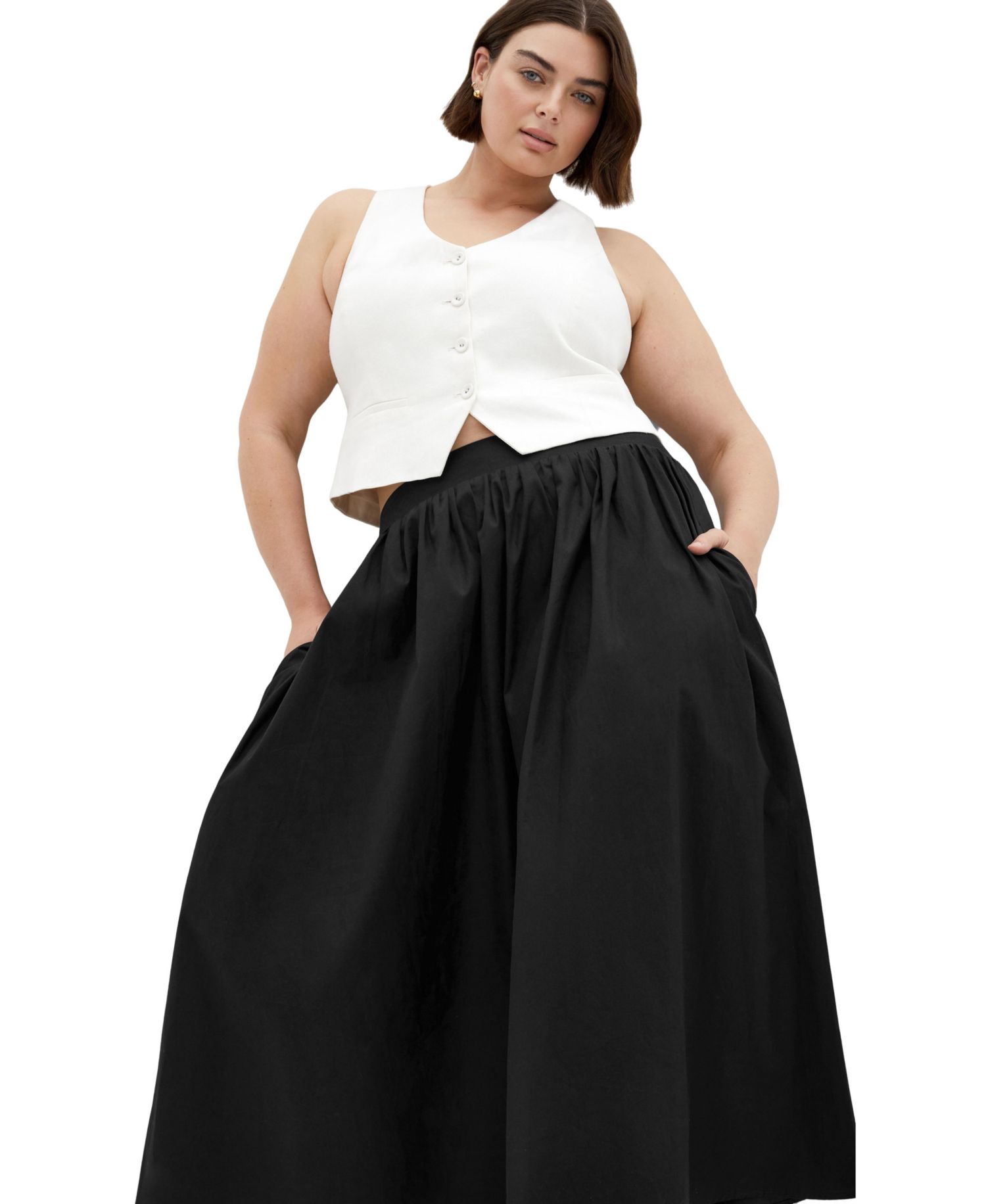 Plus Size Maci A-Line Midi Skirt