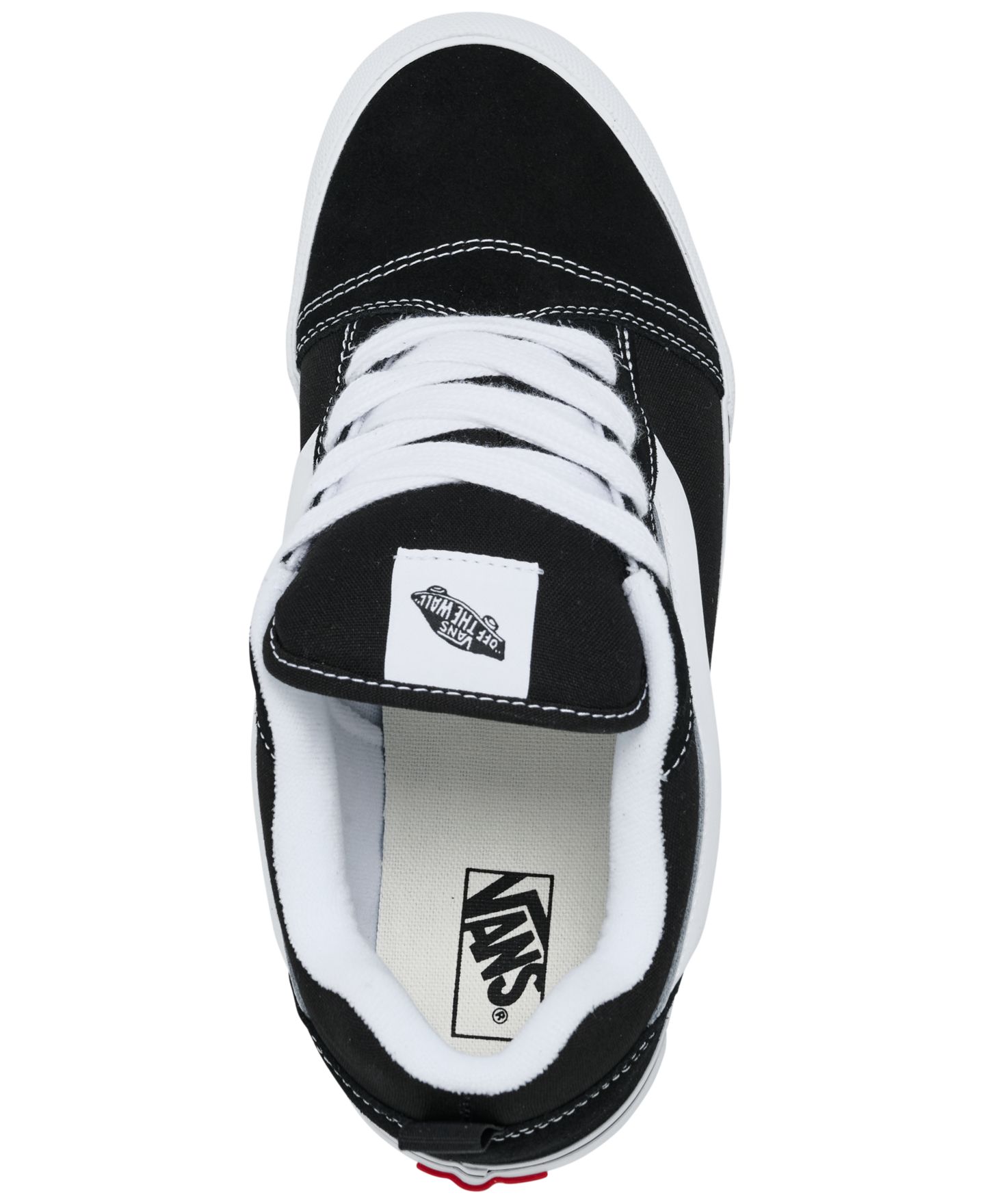 Кроссовки Vans Knu Skool Low-Top Lace-Up Puffy Tongue and Ankle Collar Sneakers from Finish Line для девочек, цвет: Чёрный / Белый — фото 5