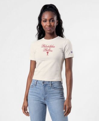 Women's Philadelphia Phillies Soft-Touch Cropped T-Shirt