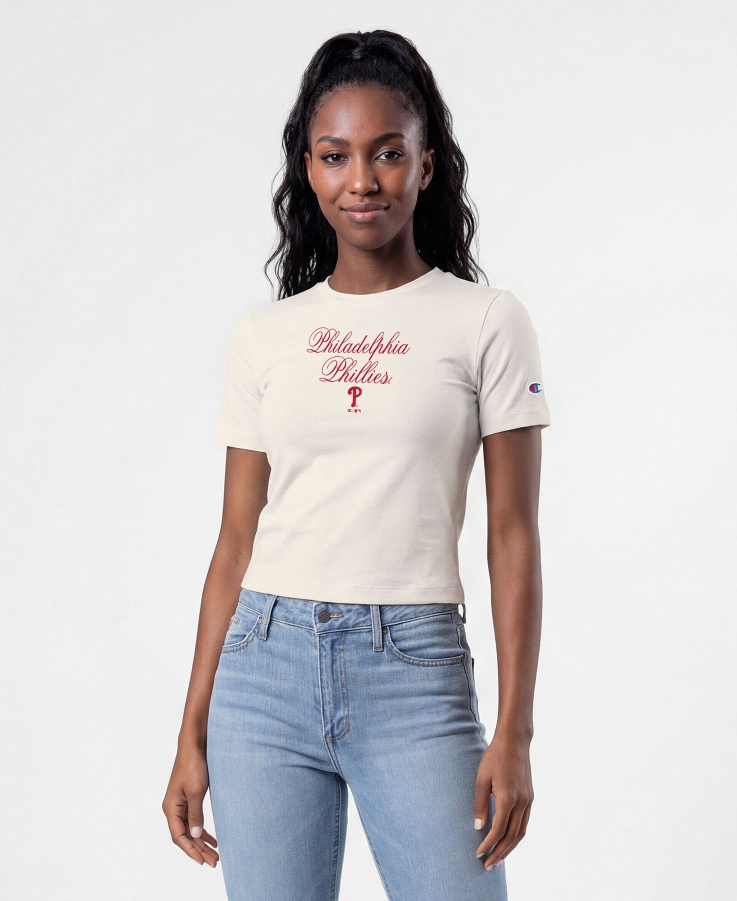 Women's Philadelphia Phillies Soft-Touch Cropped T-Shirt