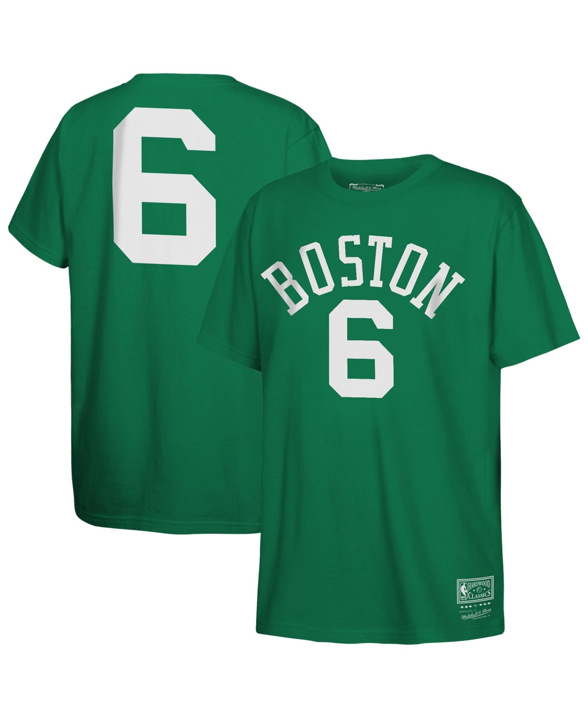Mitchell & Ness Boys' and Girls' 4-16 Bill Russell Boston Celtics Hardwood Classics Screen Print T-Shirt