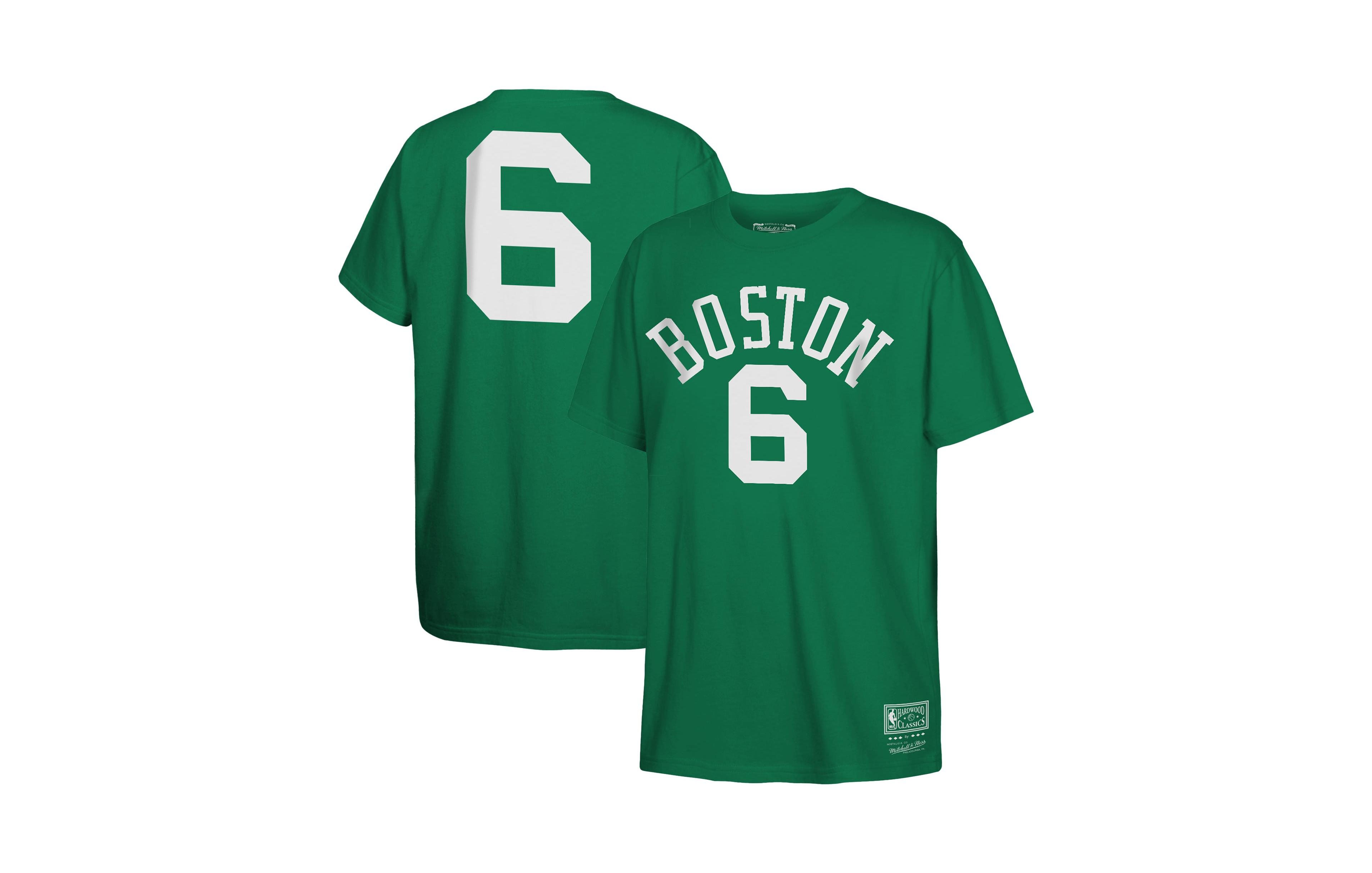 Mitchell & Ness Boys' and Girls' 4-16 Bill Russell Boston Celtics Hardwood Classics Screen Print T-Shirt