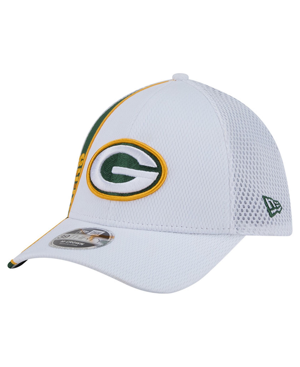 New Era Men's White/ Green Bay Packers Dash 39THIRTY Flex Hat