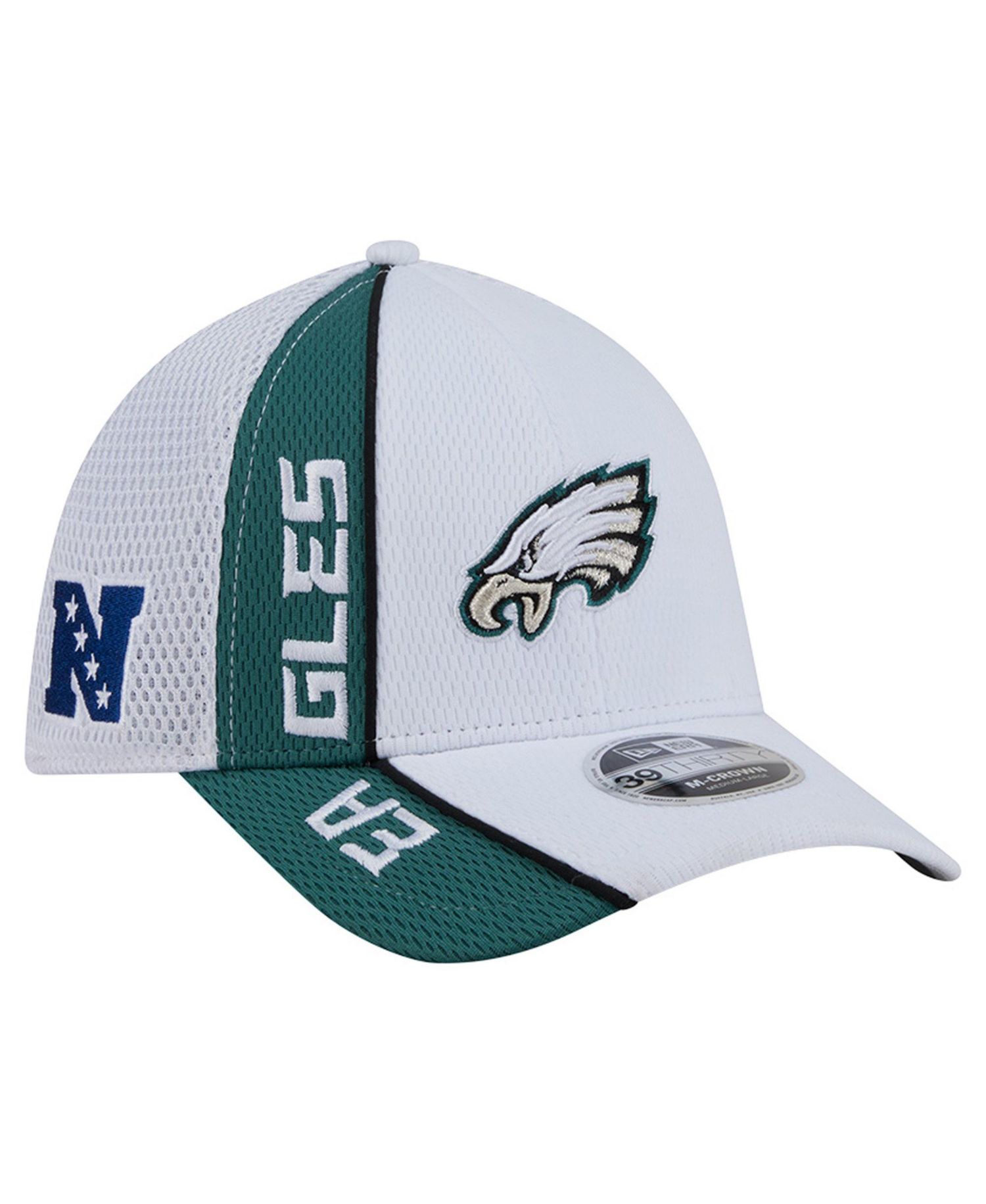 Men's White/Midnight Green Philadelphia Eagles Dash 39THIRTY Flex Hat