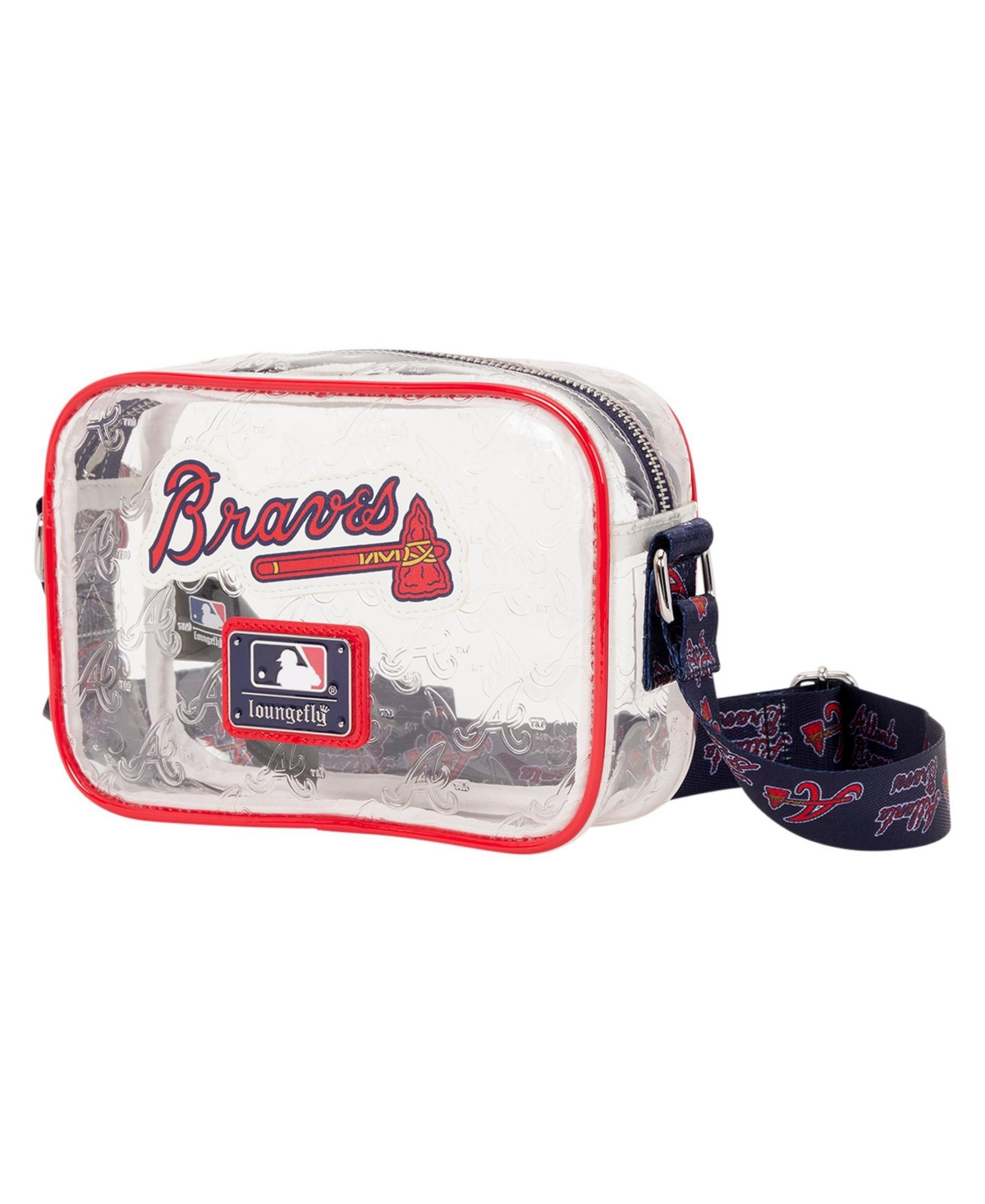 Loungefly Atlanta Braves Clear All Over Logo Crossbody Bag