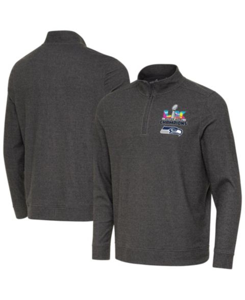 Мужская куртка Antigua Black Seattle Seahawks Super Bowl LX s Subtle Quarter-Zip Pullover