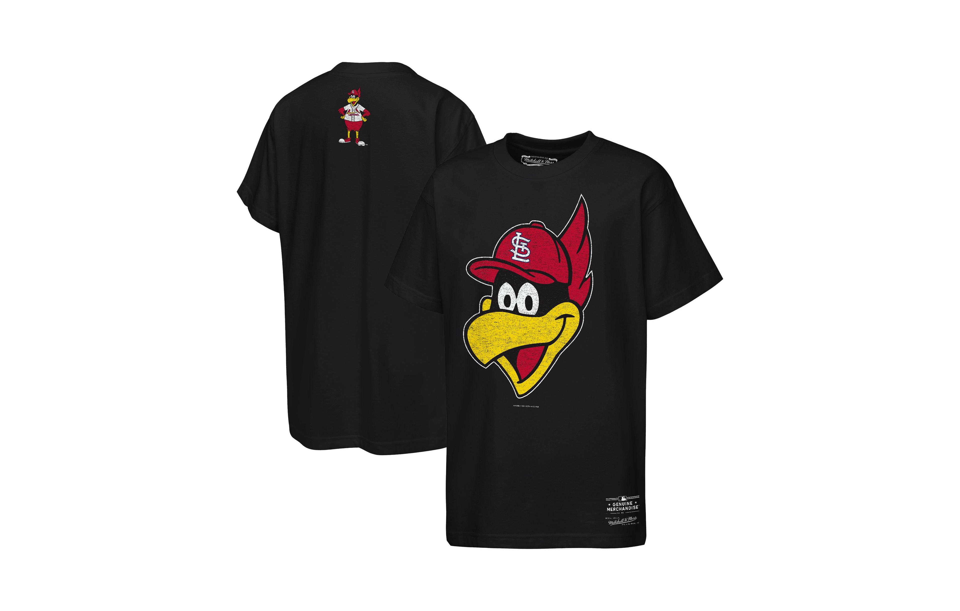Mitchell & Ness Boys' 4-20 and Girls' 4-16 St. Louis Cardinals Big Face Mascot Screen Print Graphic Crewneck T-Shirt