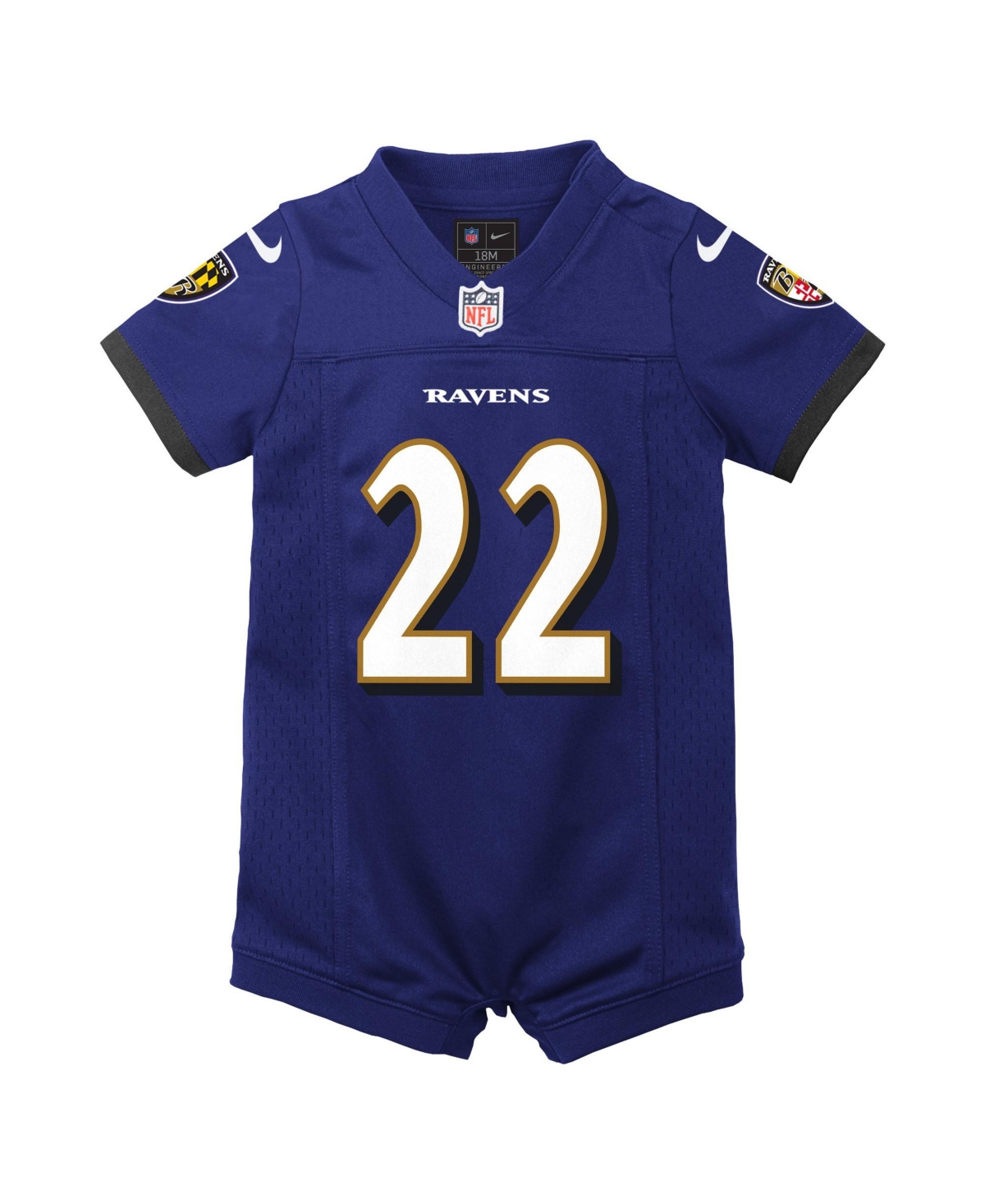 Nike Baby Boys' and Girls' Derrick Henry Baltimore Ravens Game Jersey Short-Sleeve Romper
