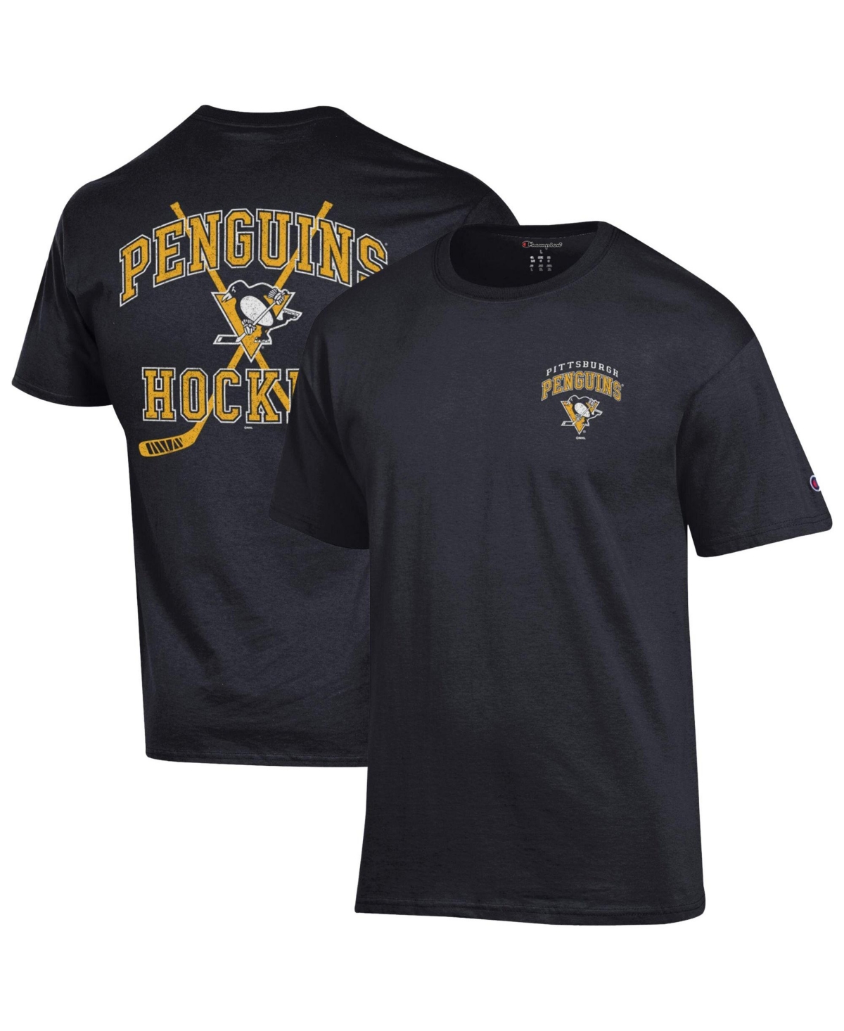 Champion Men's Pittsburgh Penguins Stick With It Jersey Oversized-Graphic Crew Neck T-Shirt