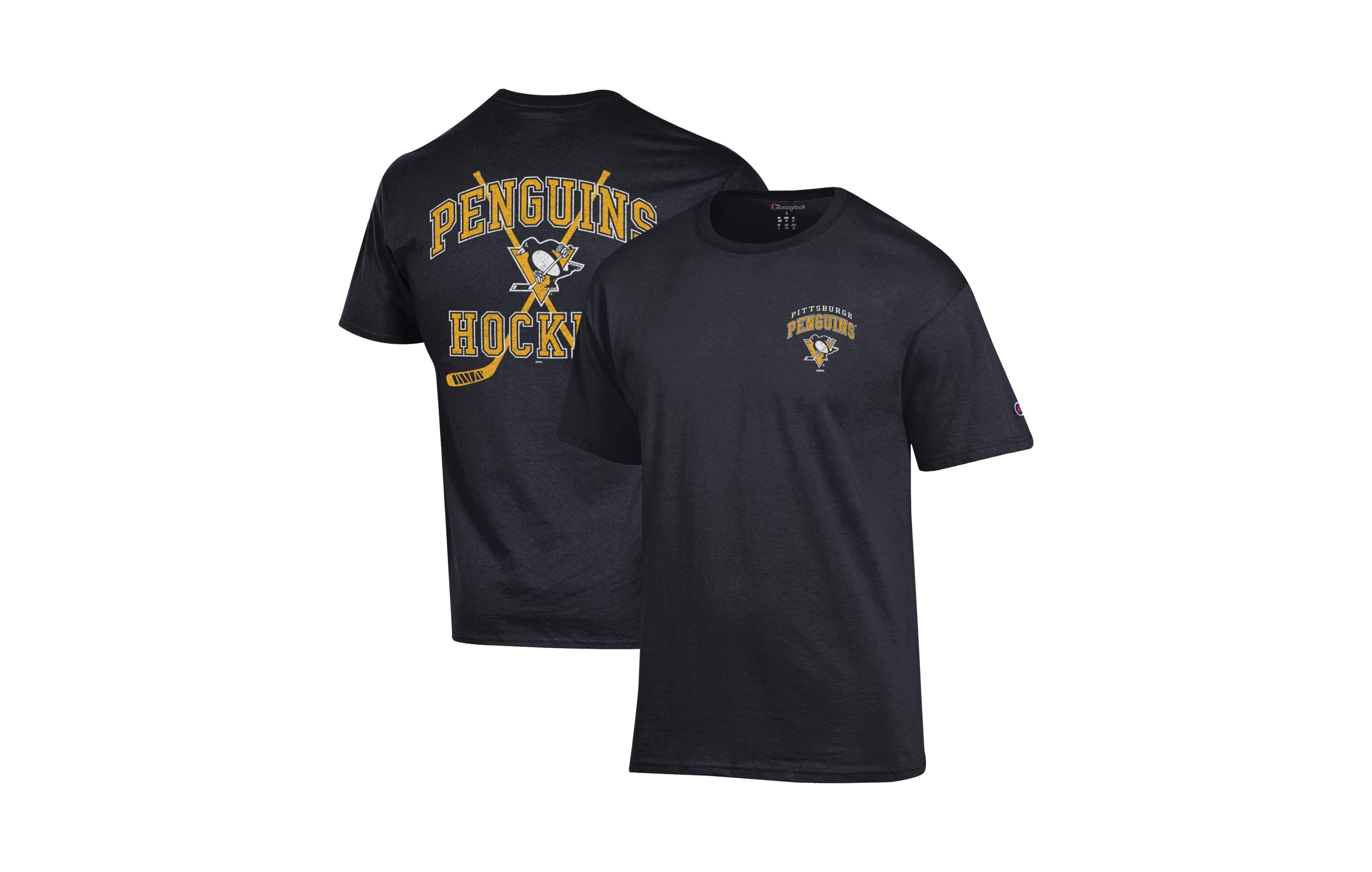 Champion Men's Pittsburgh Penguins Stick With It Jersey Oversized-Graphic Crew Neck T-Shirt