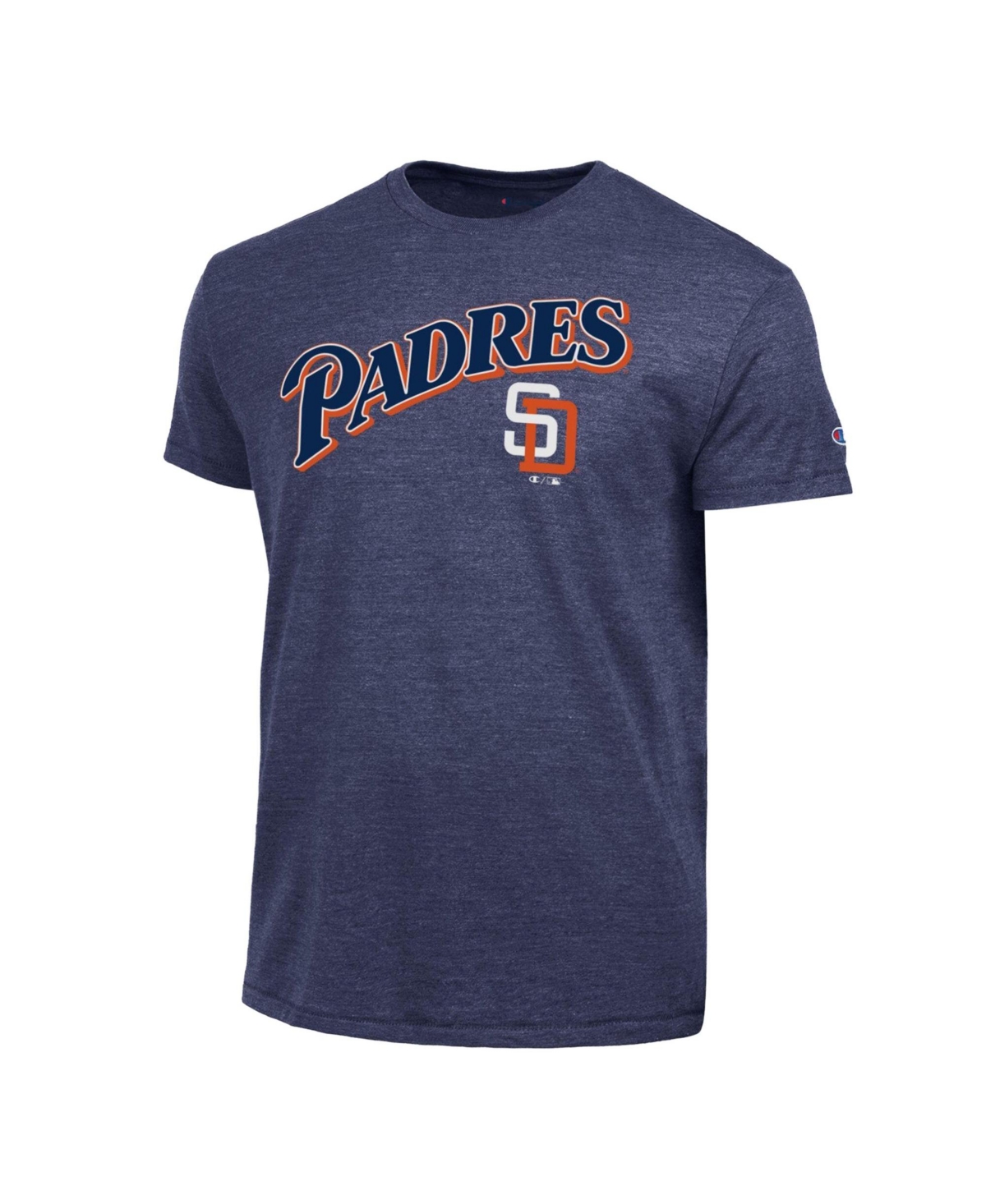 Champion Men's Navy San Diego Padres Cooperstown Wordmark Lockup Tri-Blend T-Shirt