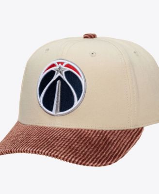 Men's Cream/Red Washington Wizards Washed Corduroy Pro Crown Snapback Hat