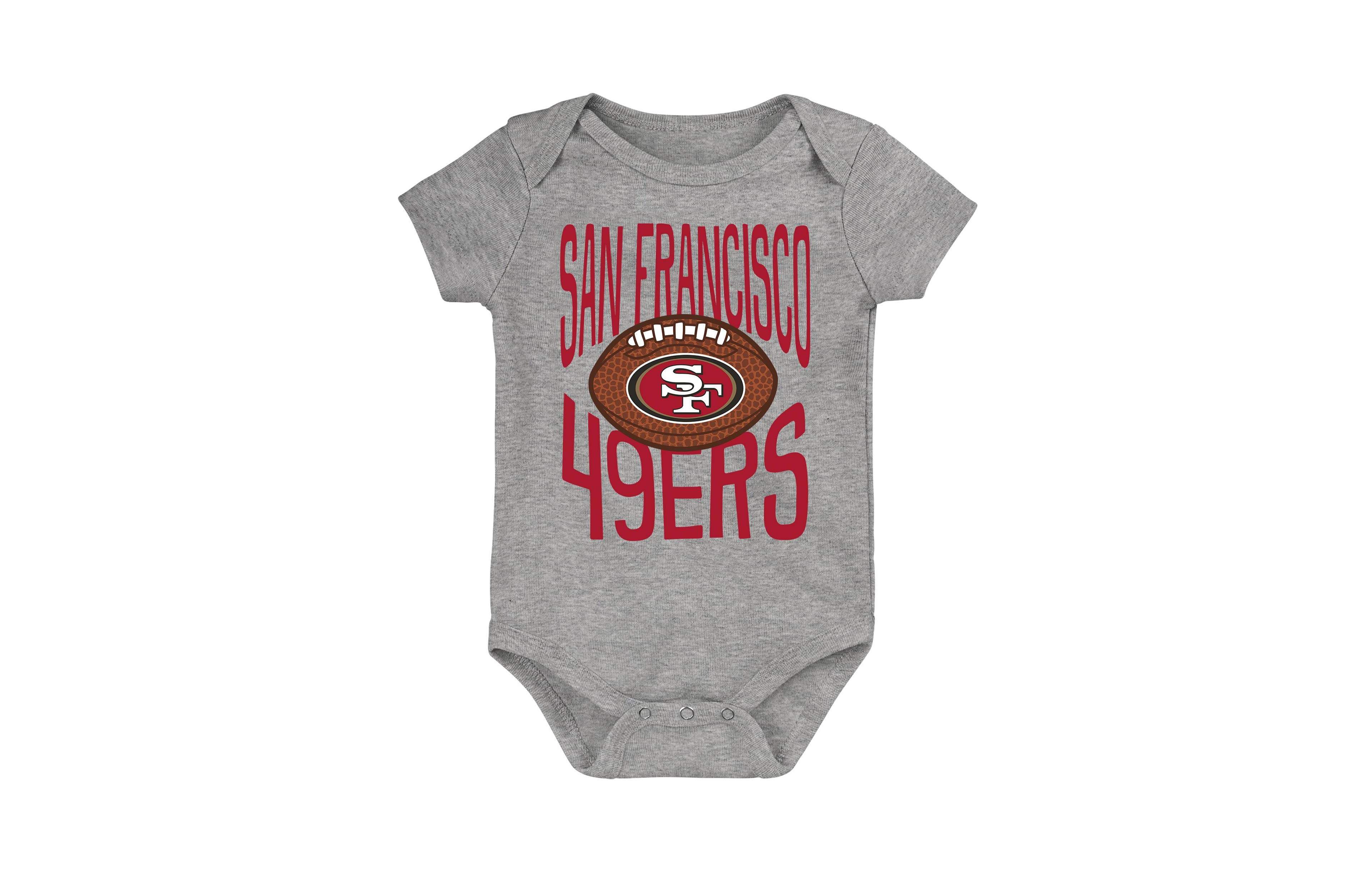 Outerstuff Baby Boys' and Girls' San Francisco 49ers For the Ball Short-Sleeve Three-Snap Bodysuit