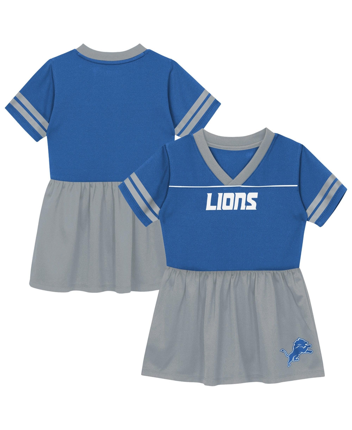 Outerstuff Toddler Girls' 2T-5T Detroit Lions Short-Sleeve V-Neck Fit & Flare Dress