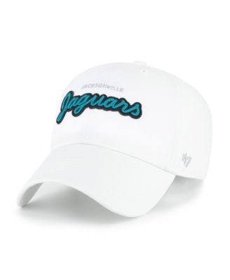 Women's White Jacksonville Jaguars Trendy Script Clean Up Adjustable Hat