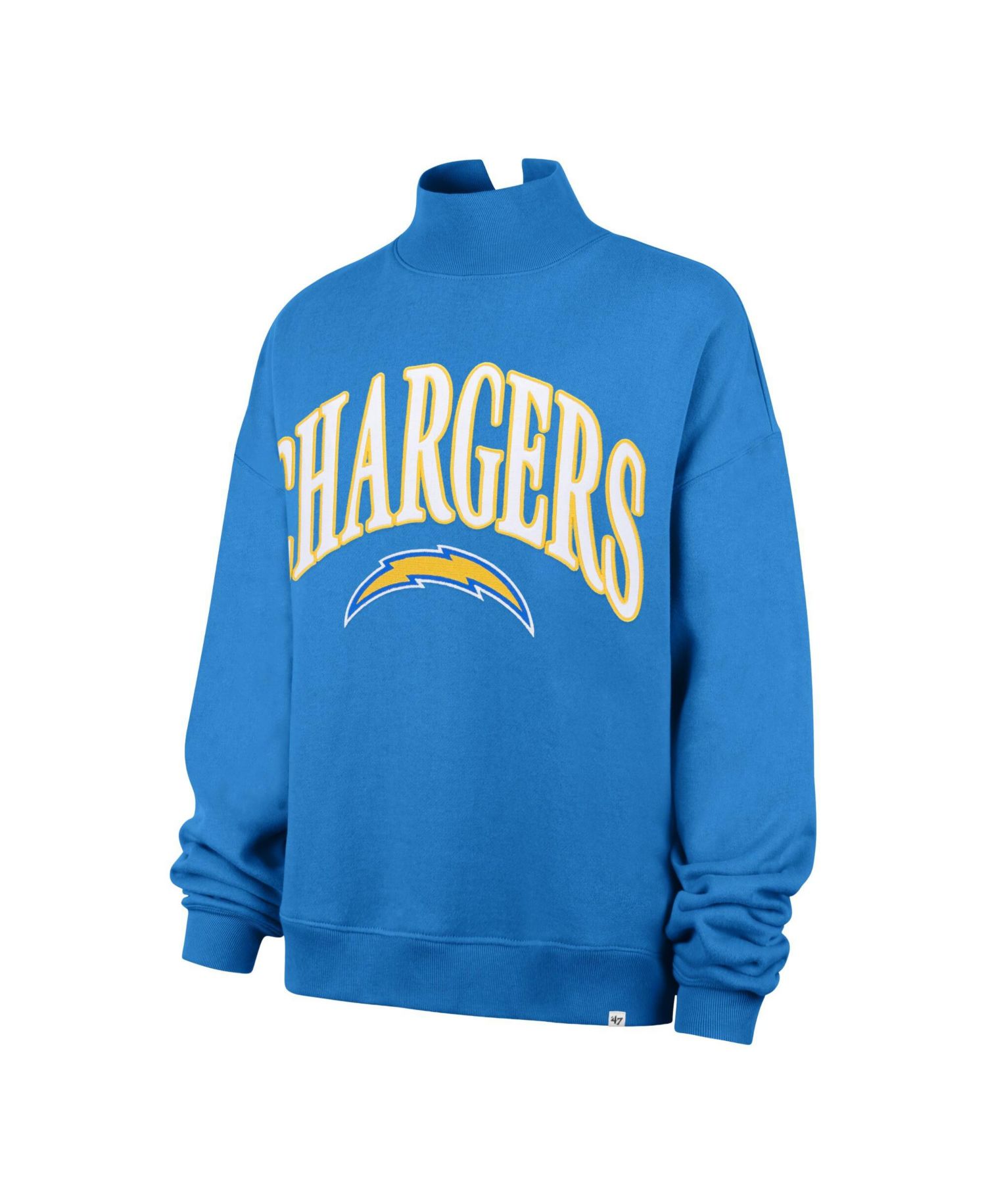 Women's Los Angeles Chargers Vantage Mock Neck Oversized Cropped Sweatshirt