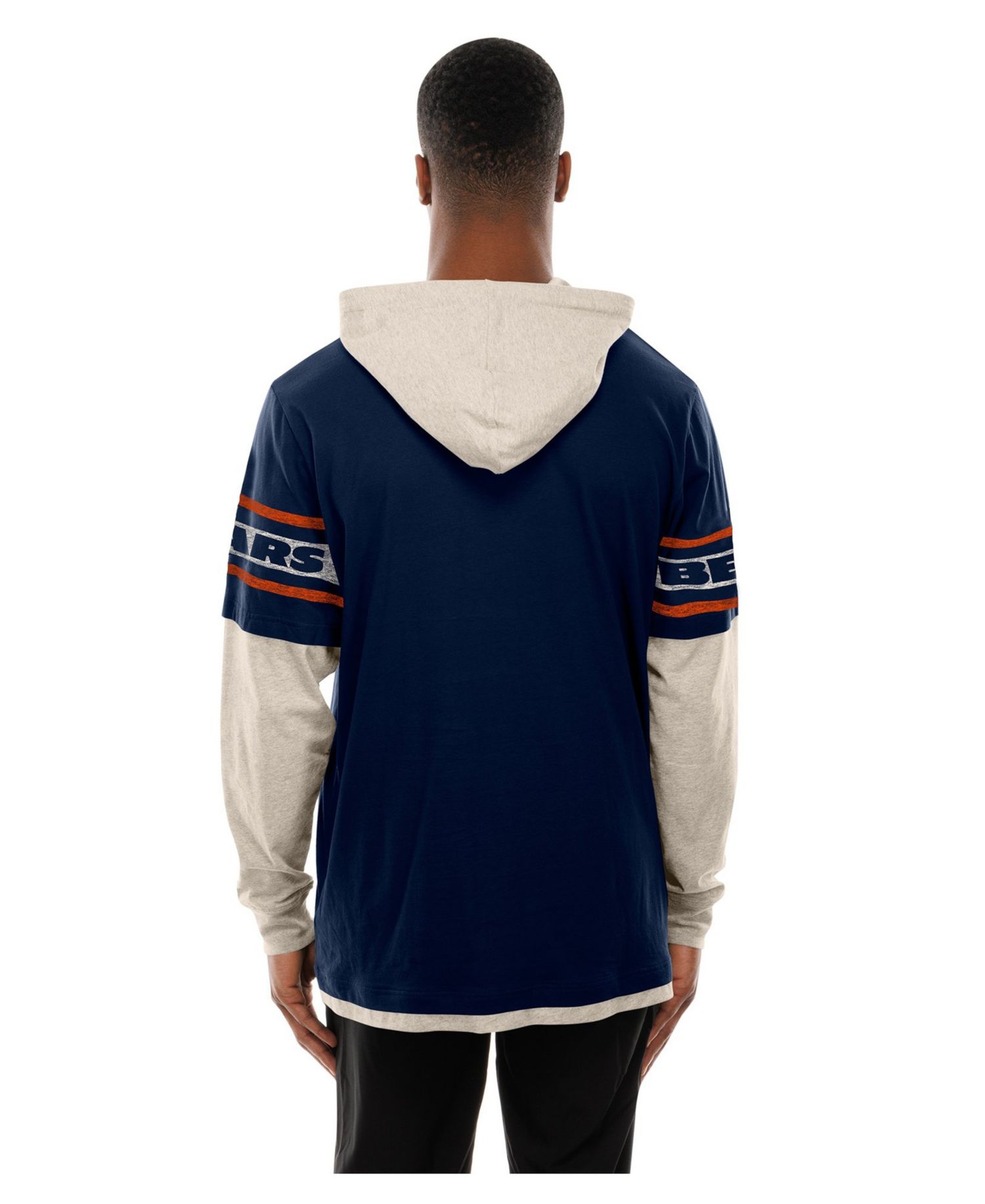 Men's Chicago Bears Twofer Layered Hooded Long-Sleeve T-Shirt