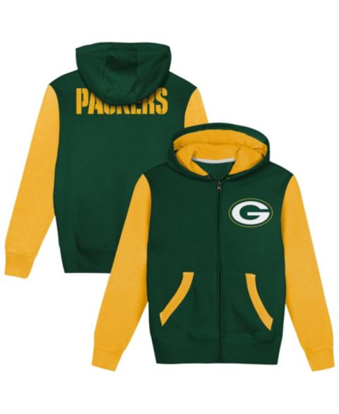 Худи Outerstuff Green Bay Packers Stadium Color Block Full-Zip Fleece-Lined для мальчиков-малышей