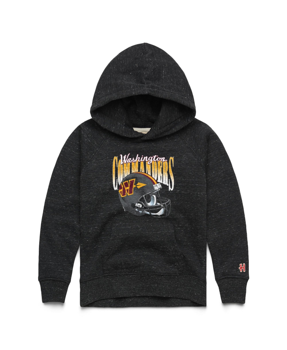 Homage Boys' 4-20 Washington Commanders Gradient Helmet Tri-Blend Front Pouch Pocket Hoodie
