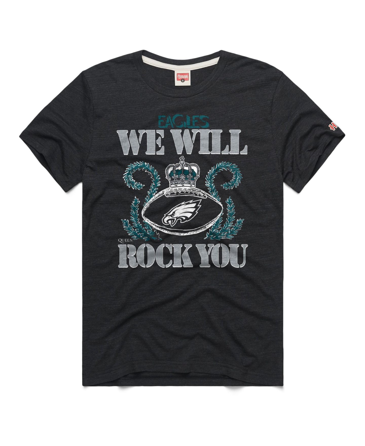 Футболка Homage Charcoal Philadelphia Eagles 2026 NFL Schedule Queen Tri-Blend — фото 3