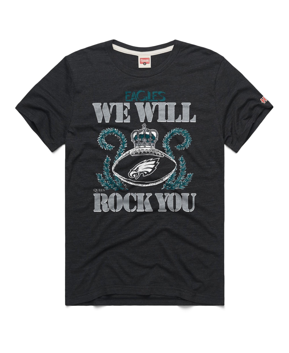 Homage Men's and Women's Charcoal Philadelphia Eagles 2026 Nfl Schedule Queen Tri-Blend T-Shirt