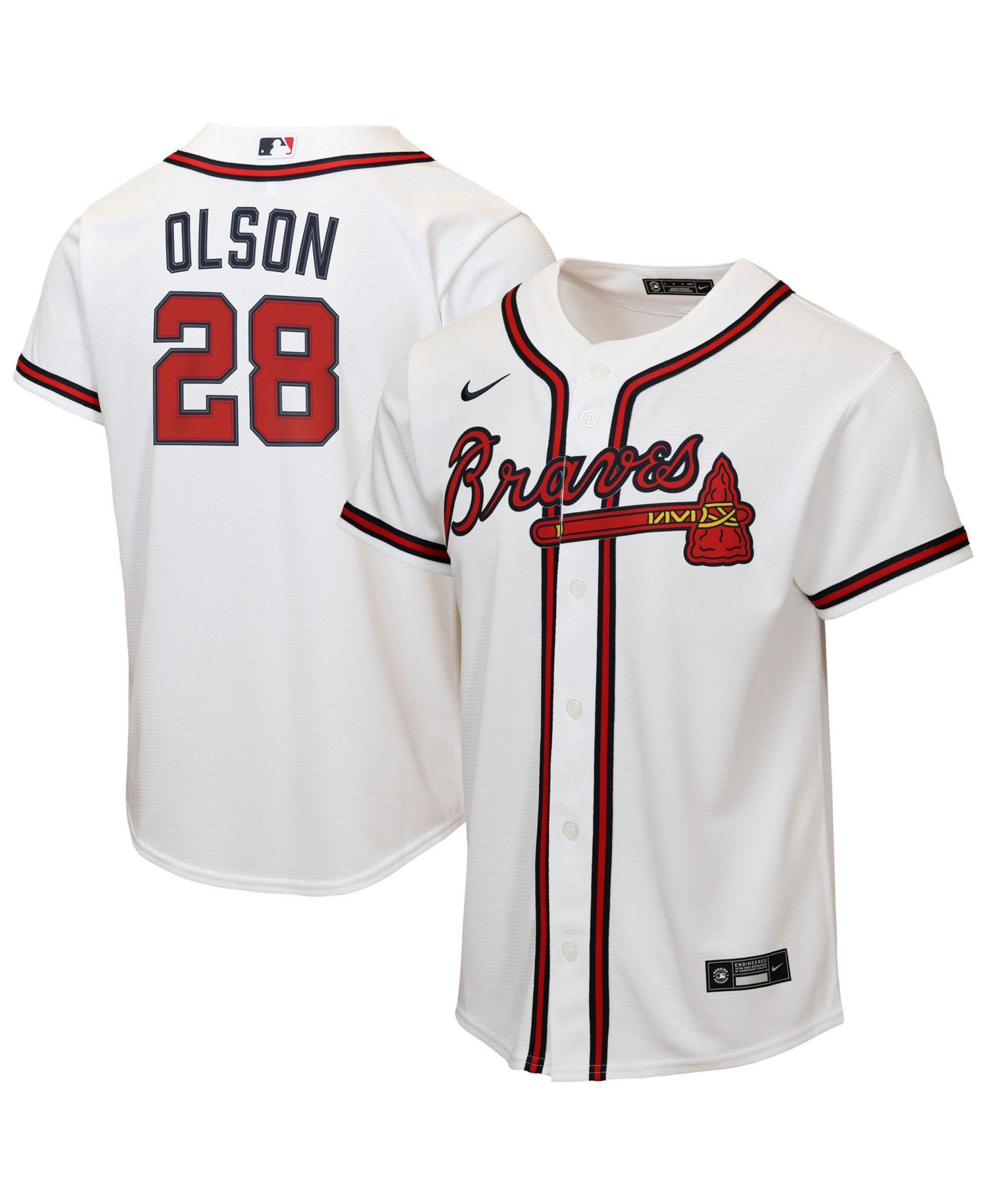 Boys' 4-20 Atlanta Braves Matt Olson Home Replica Jersey