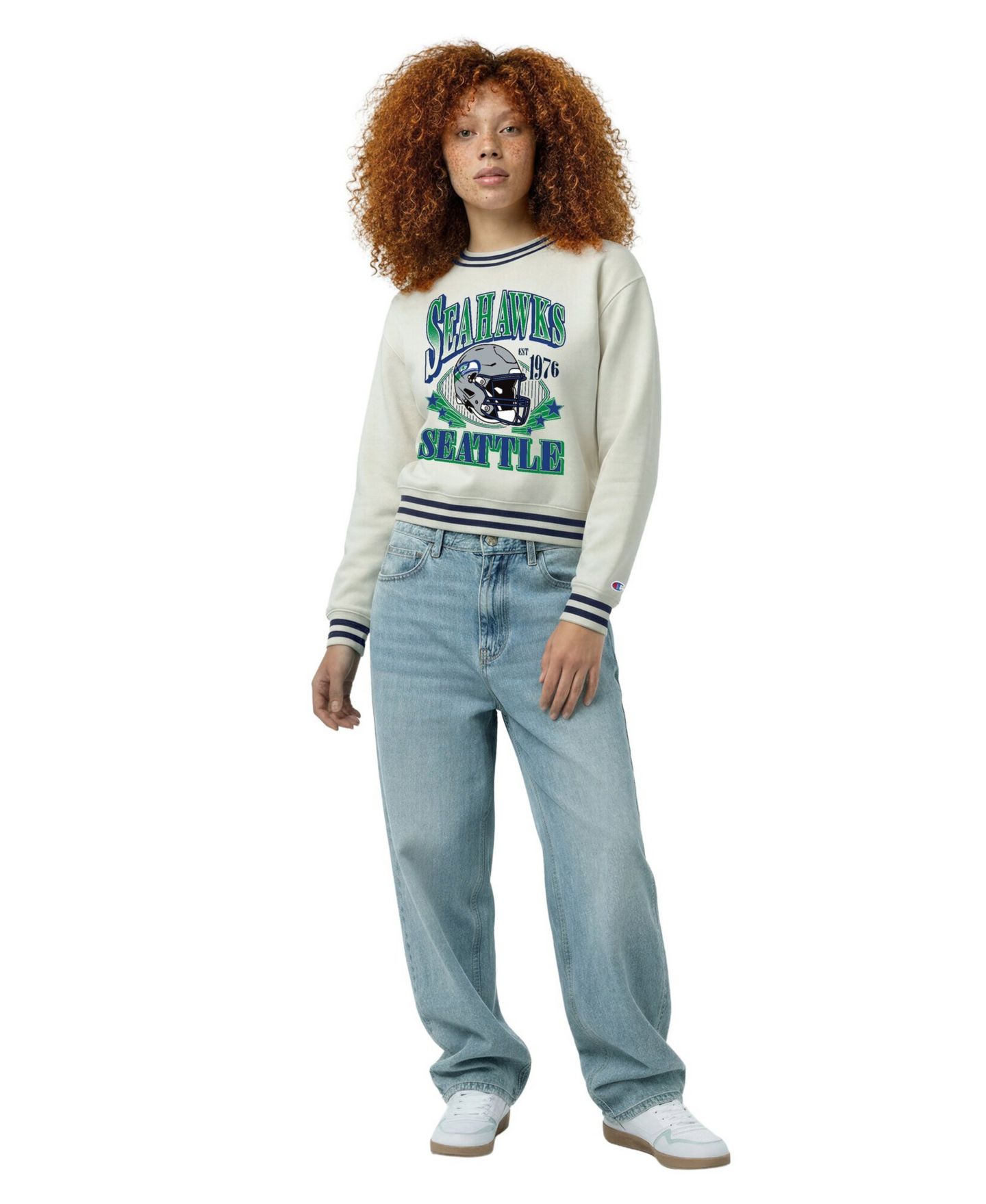 Женская толстовка Champion Seattle Seahawks Reverse Weave Crewneck — фото 1