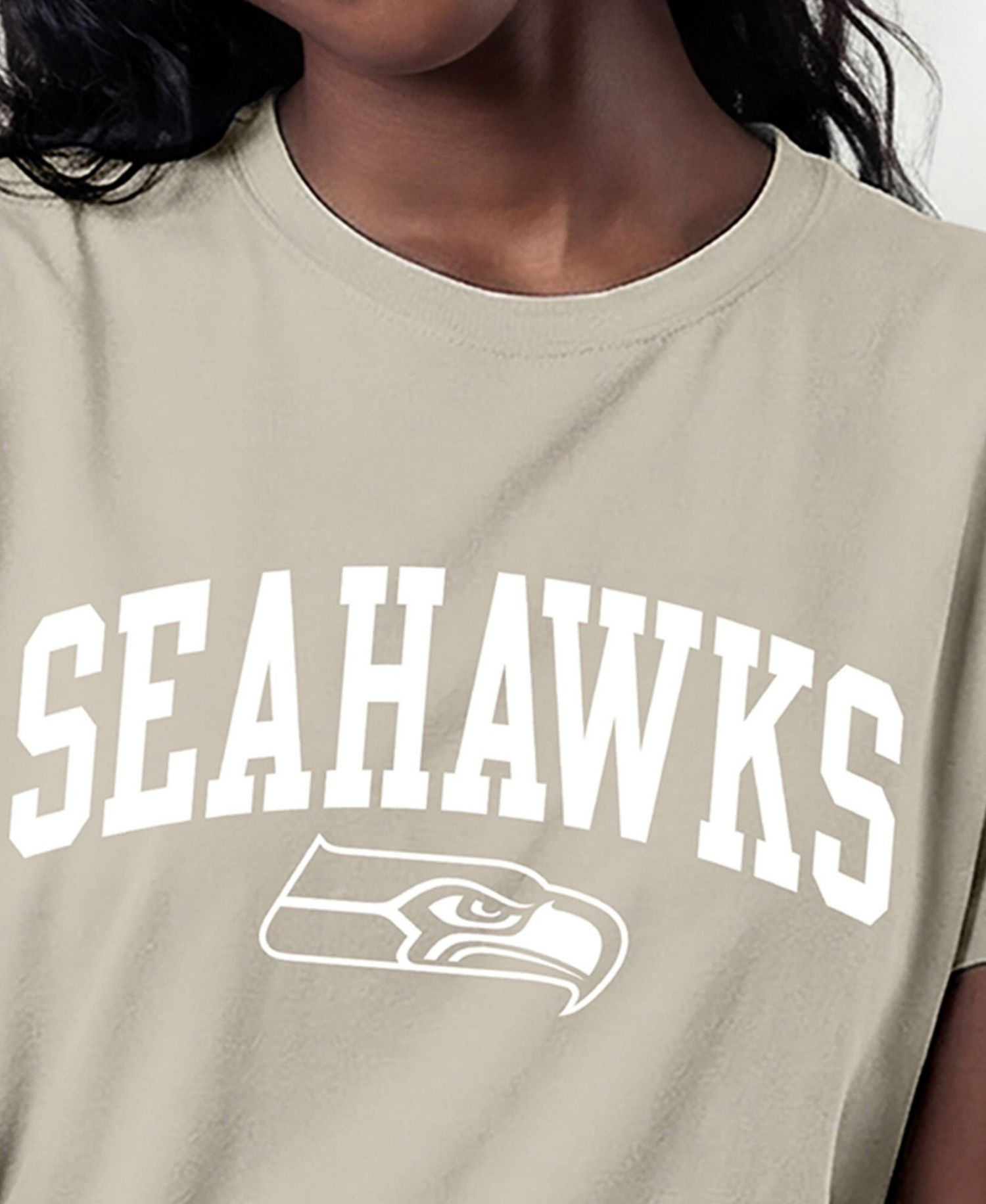Women's Seattle Seahawks Screen Print Crewneck T-Shirt