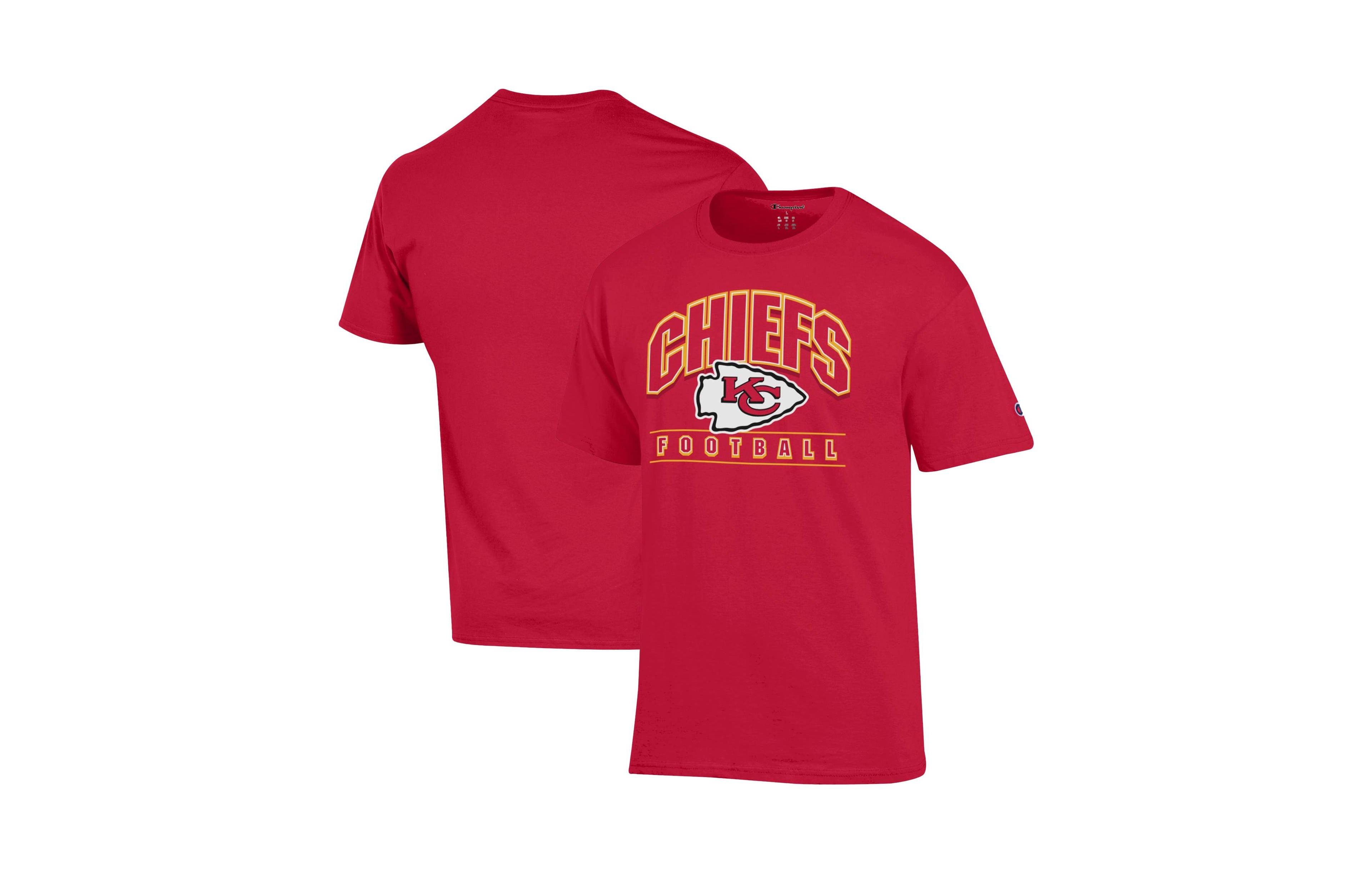 Champion Men's Kansas City Chiefs Screen print Crew neck Cotton-Blend T-Shirt