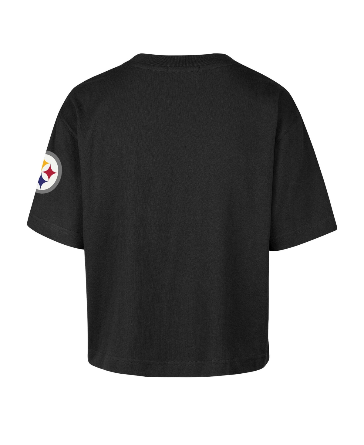 '47 Brand Women's Pittsburgh Steelers Call Out Reed City Screen-Print Crewneck Cropped T-Shirt