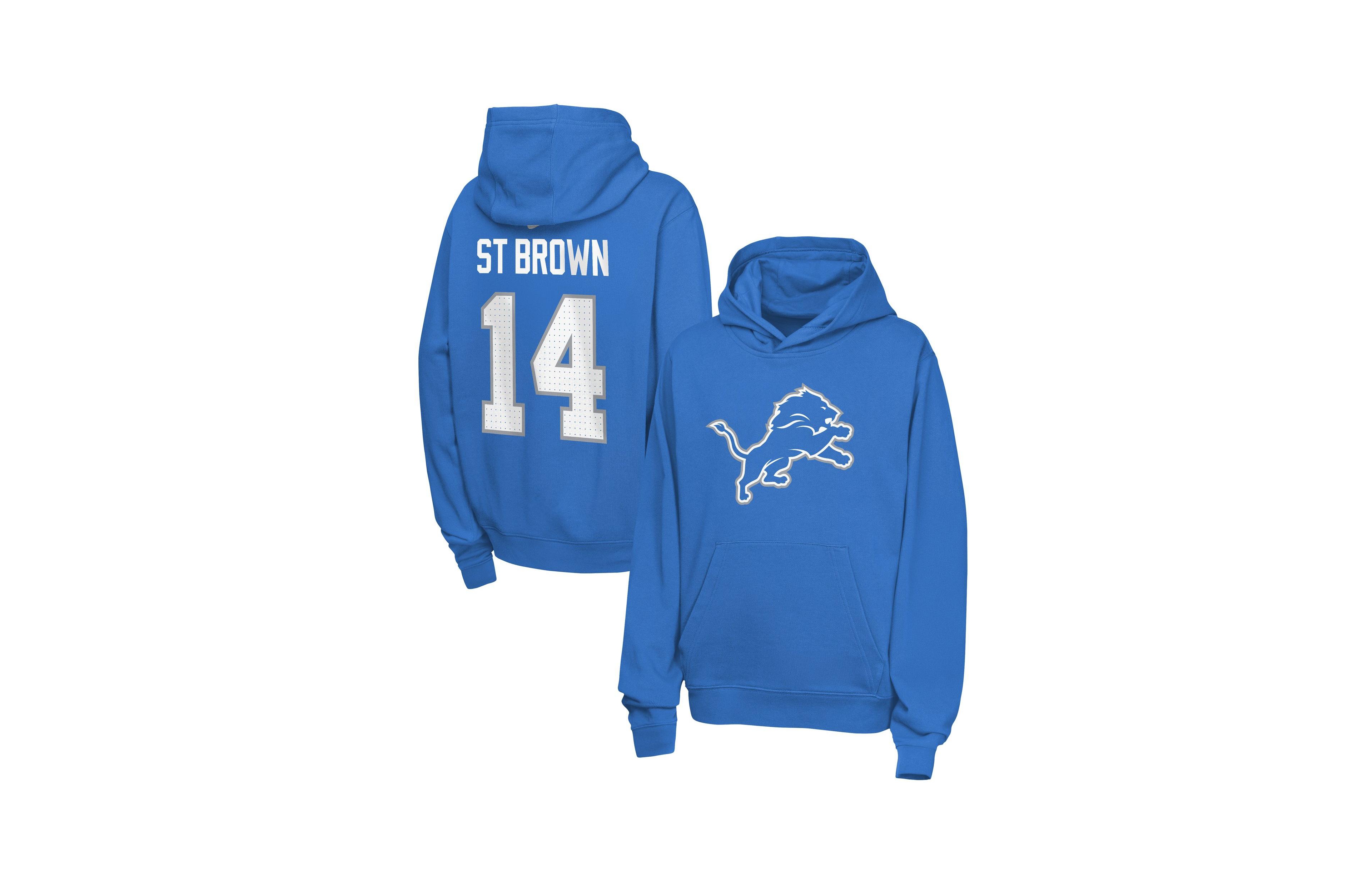 Nike Boys' 4-20 Amon-Ra St. Brown Club Fleece Detroit Lions Midweight Hoodie