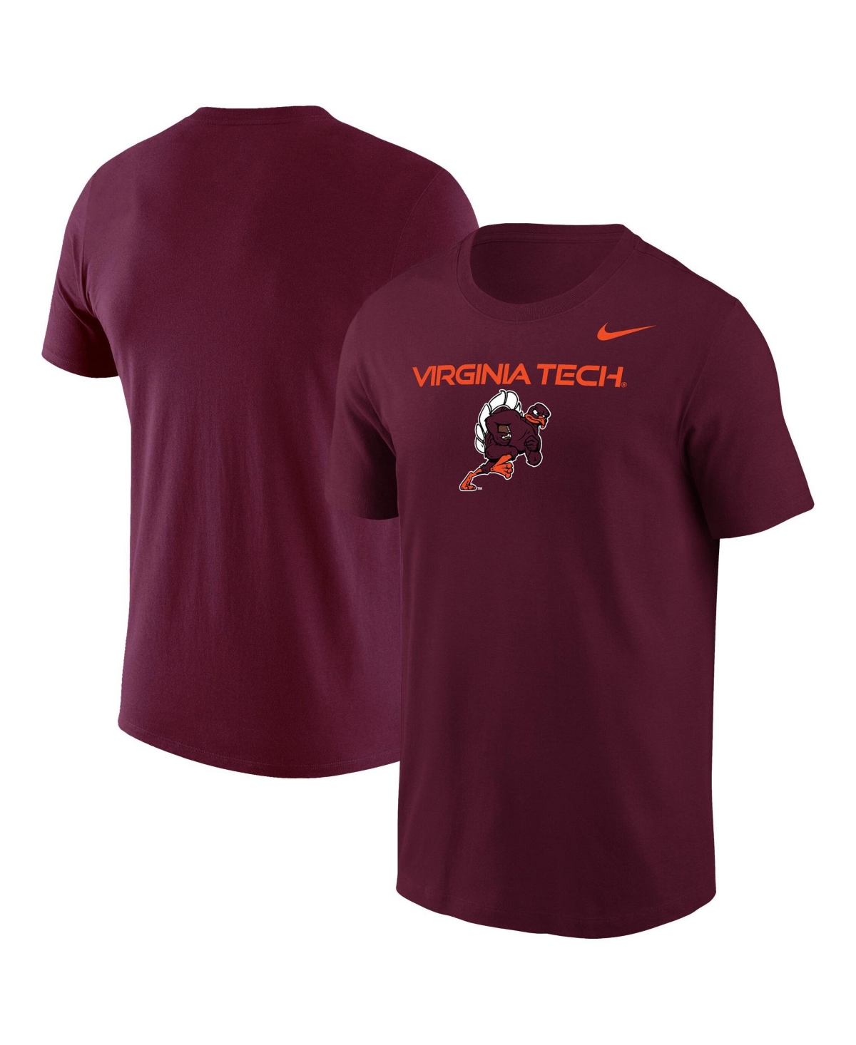 Nike Men's Virginia Tech Hokies Rushing Hokie Regular-Fit Crewneck T-Shirt