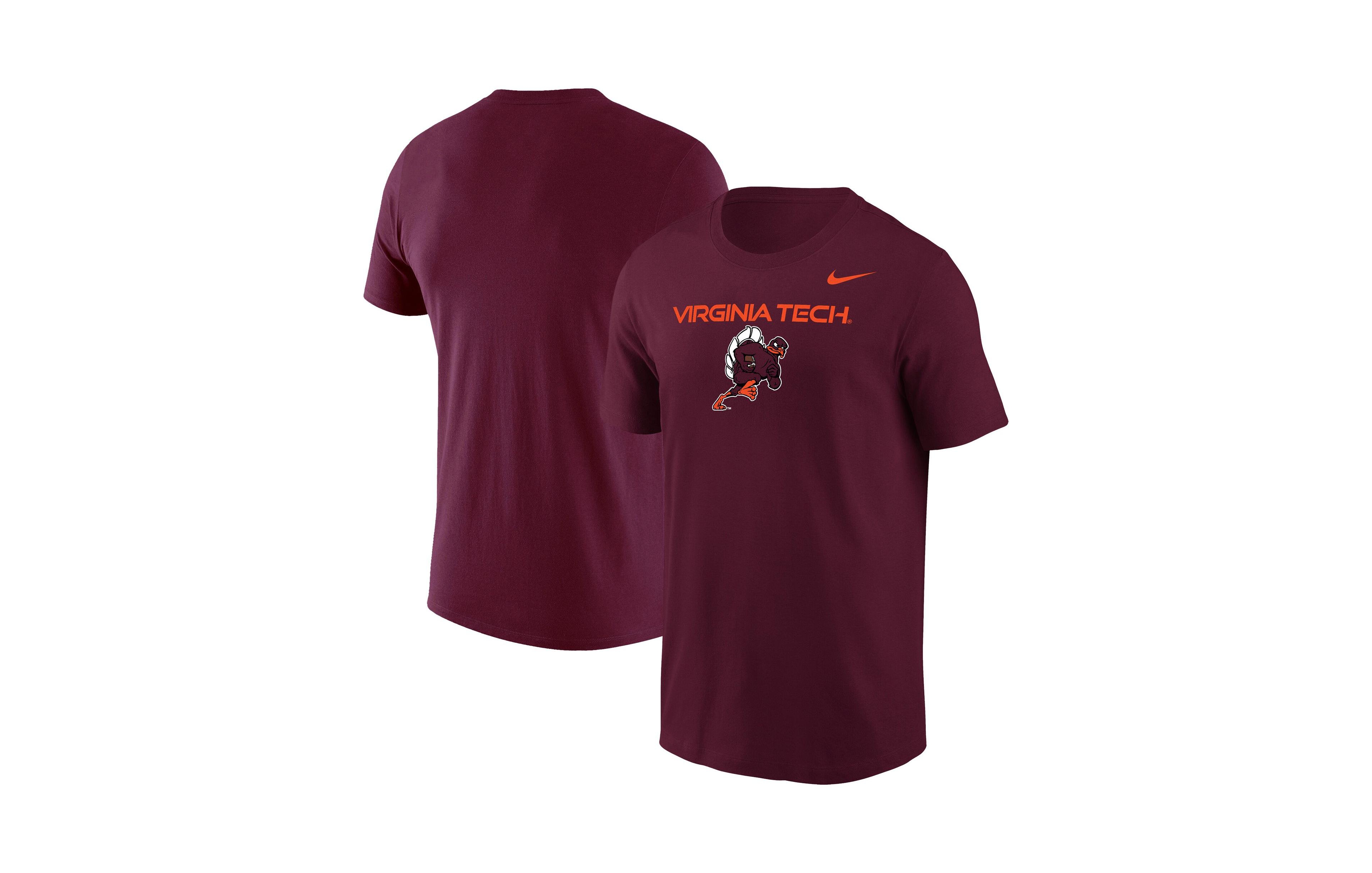 Nike Men's Virginia Tech Hokies Rushing Hokie Regular-Fit Crewneck T-Shirt