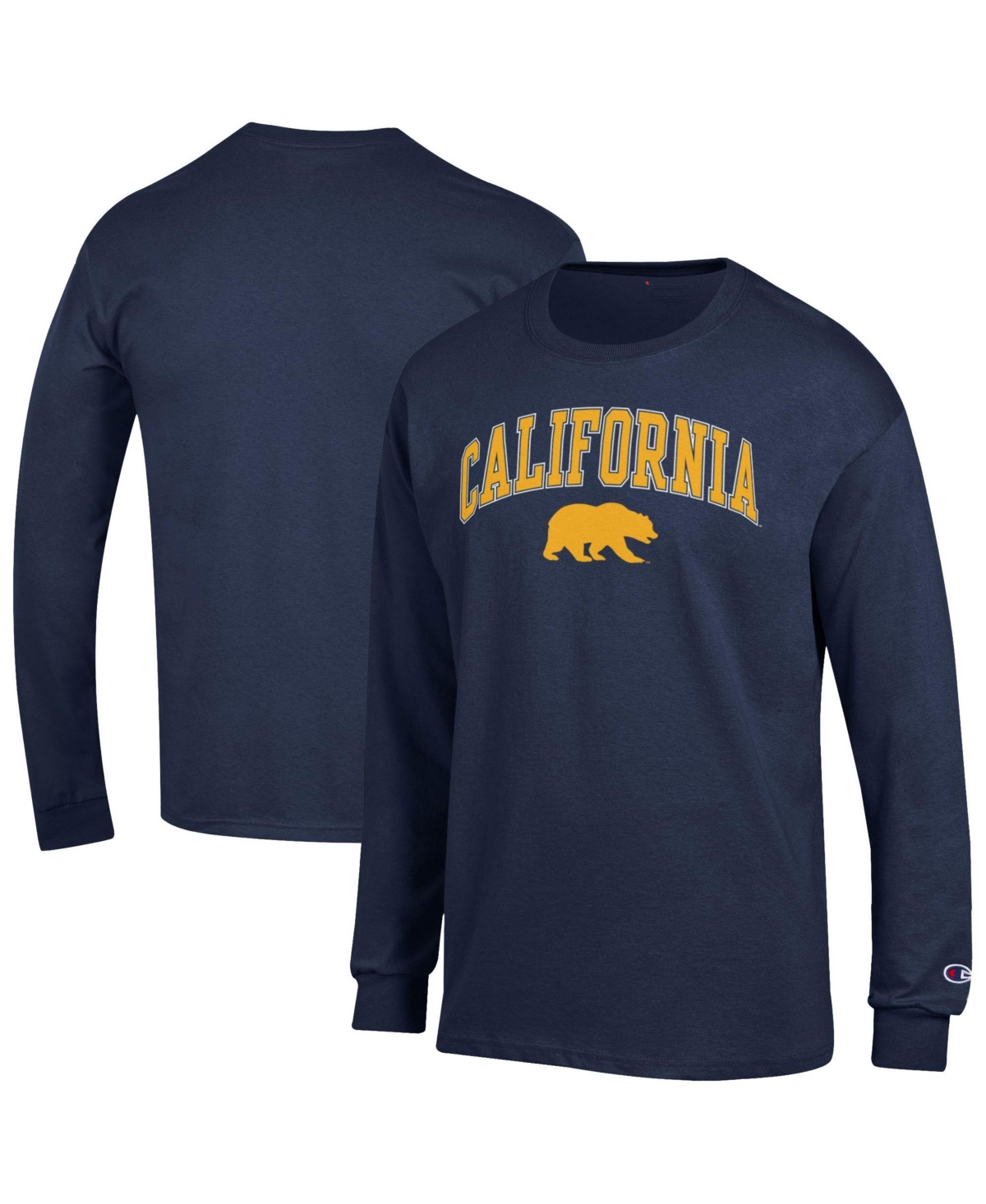 Champion Men's California Golden Bears Arch Over Logo Long-Sleeve Screen-Print Graphics T-Shirt