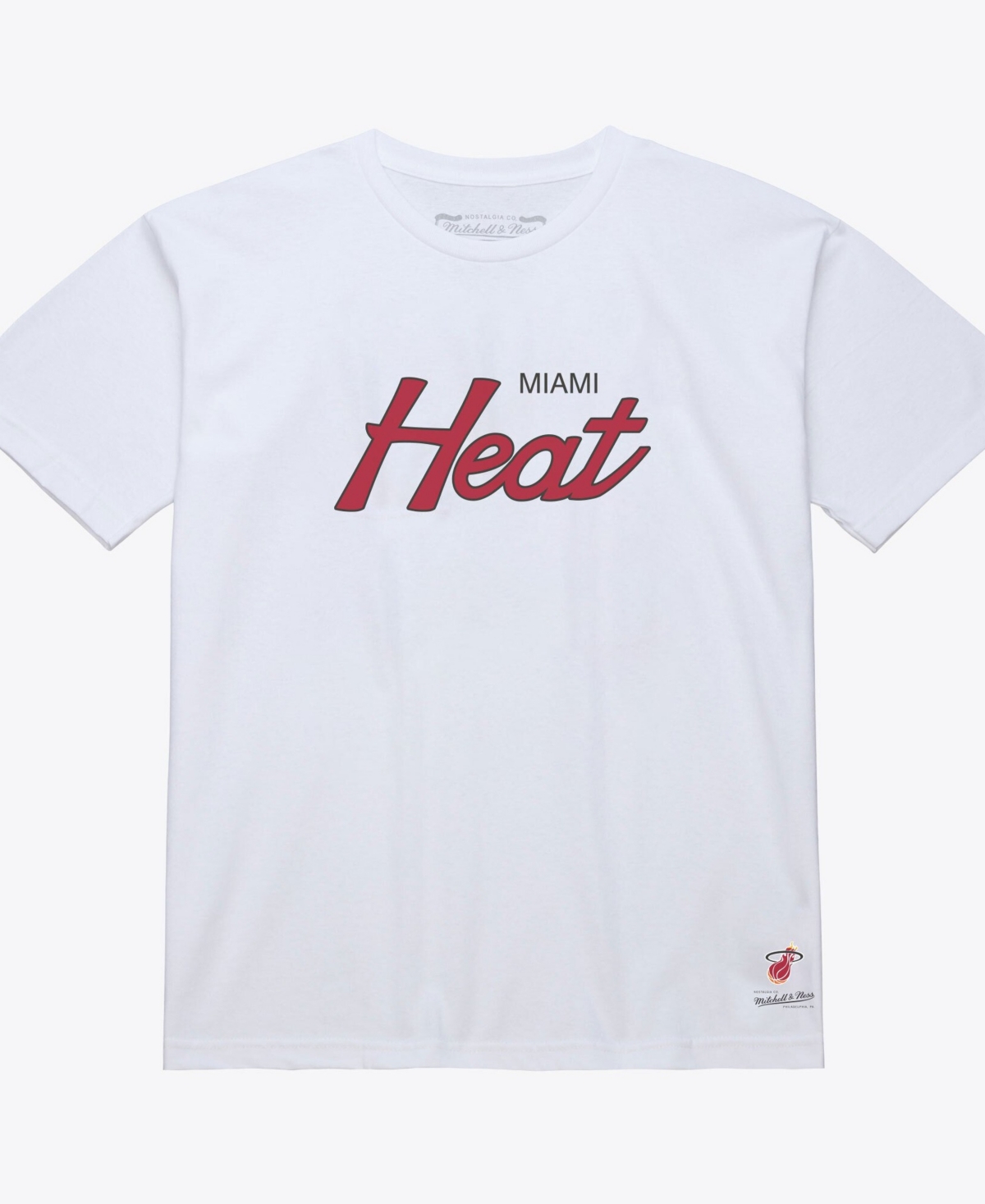 Mitchell & Ness Men's White Miami Heat Wordmark T-Shirt - White