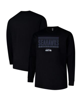 Men's Black Seattle Seahawks Big Tall Pop Long Sleeve T-Shirt