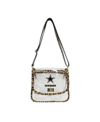 Dallas Cowboys Leopard Print Trim Clear Purse