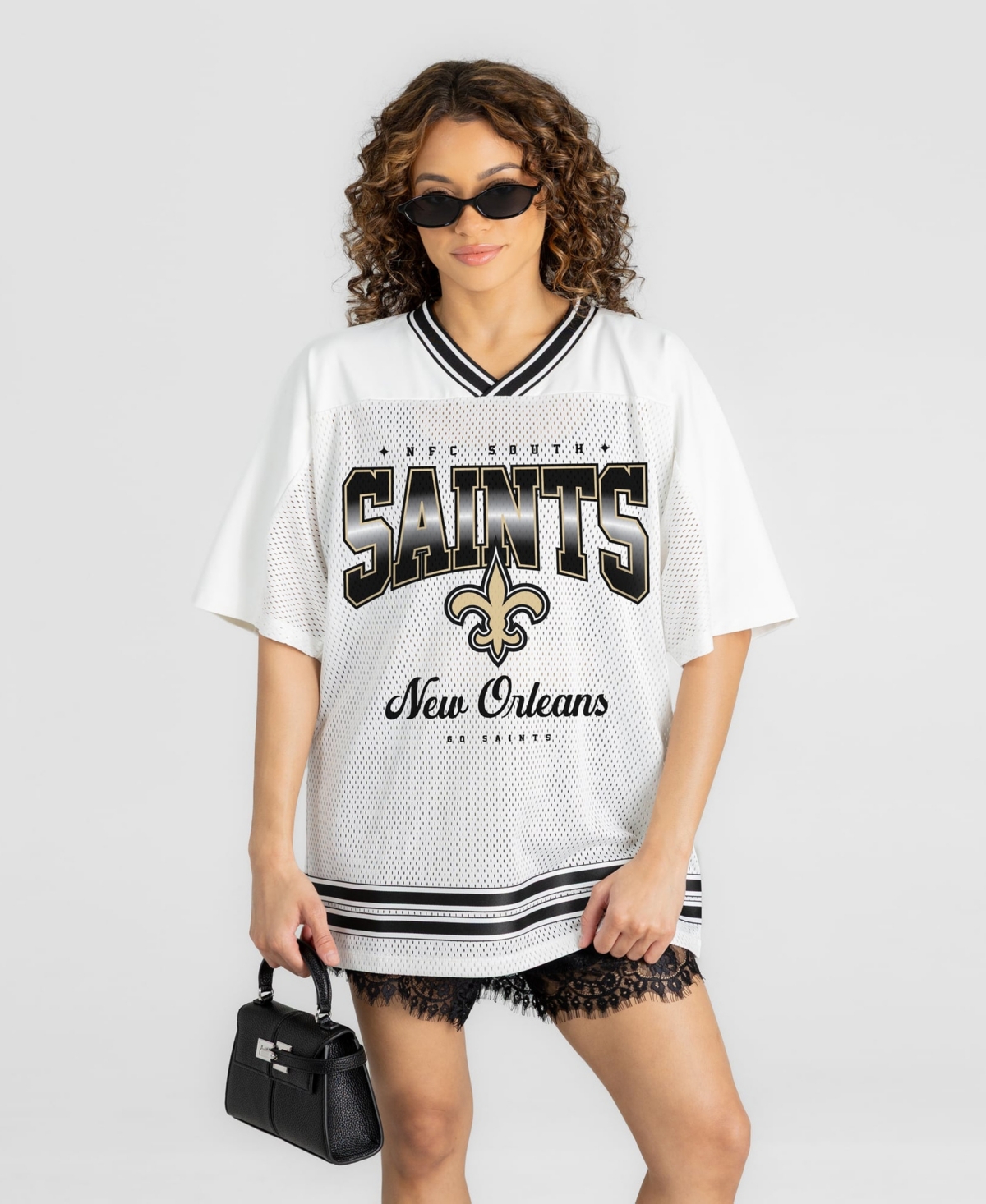 Gameday Couture Women's New Orleans Saints Squad Mentality Mesh V-Neck Jersey