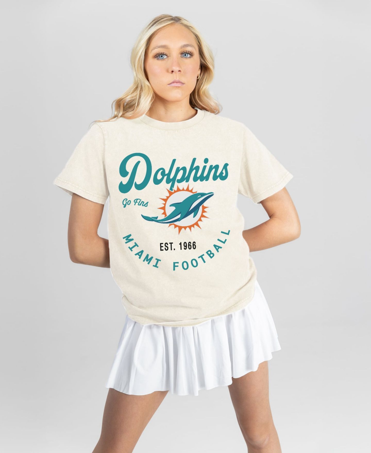 Женская футболка Gameday Couture Miami Dolphins You Know Our Name Short-Sleeve Screen-Printed — фото 1