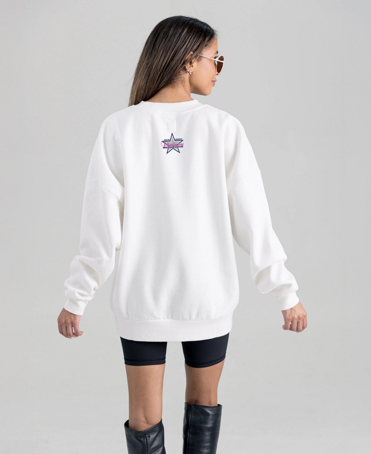 Gameday Couture Women's Dallas Cowboys Cheer Collection Boots Oversized Long-Sleeve Fleece Crewneck Sweatshirt