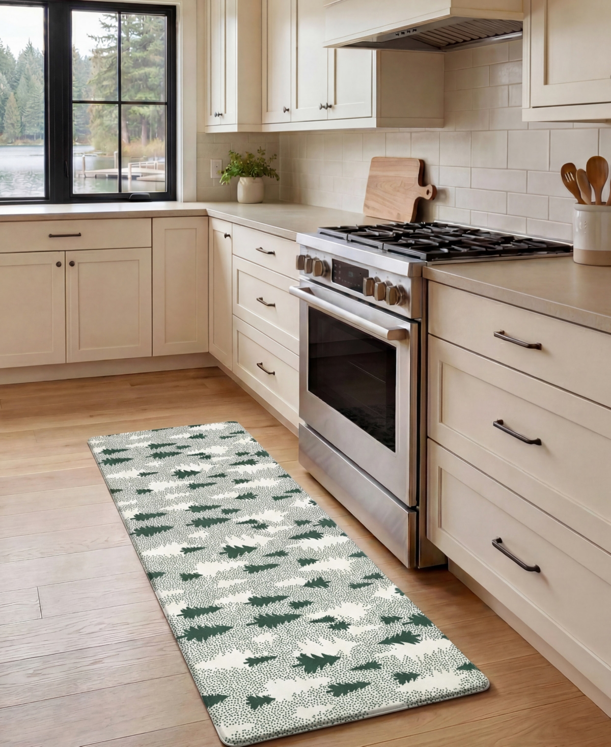 Eddie Bauer Christmas Trees Non-Slip Kitchen Mat