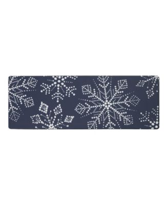 Snowflakes Non-Slip Kitchen Mat, 17.5" x 48"