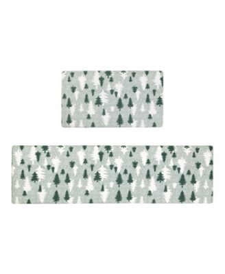 Christmas Trees Non-Slip 2-Piece Kitchen Mat Set