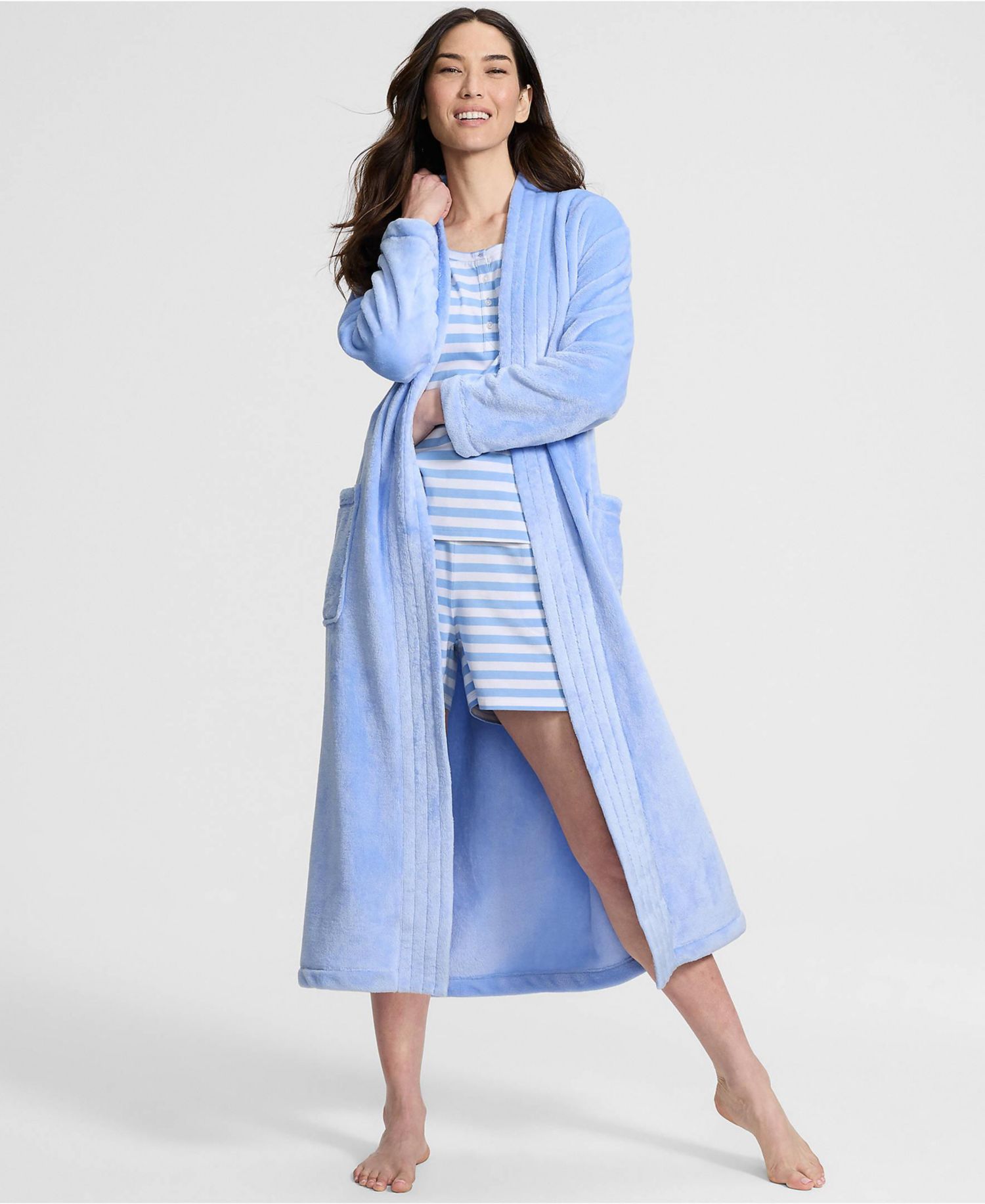 Women's Cozy Plush Long Wrap Robe