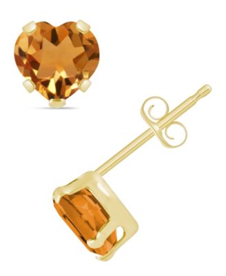 Stud Earrings in 10k Yellow Gold (Available in Amethyst, Pink Topaz, Blue Topaz, Peridot, Garnet, Citrine, and Black Onyx)