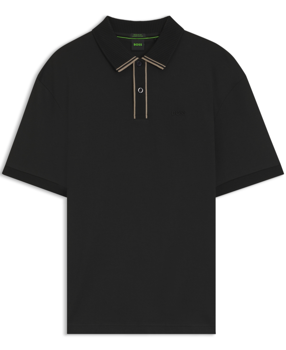 Boss by Hugo Men's Interlock Cotton Striped-Trim Polo Shirt