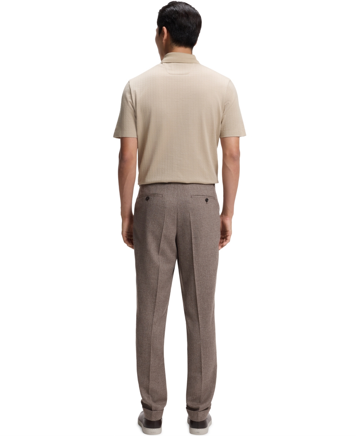 Boss by Hugo Men's Cotton-Silk Blend Zip-Neck Polo Shirt