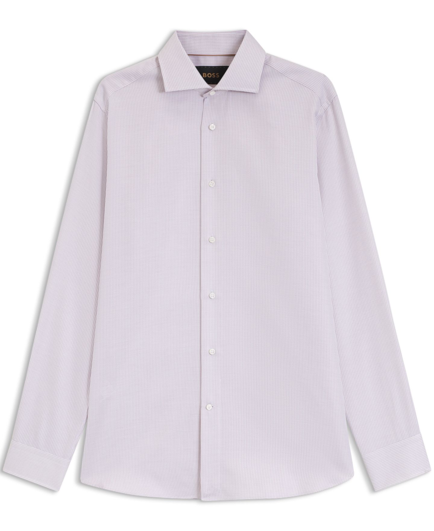 Мужская рубашка Hugo Boss BOSS by Cotton Fine-Striped Regular-Fit Dress Shirt, цвет: Розовый — фото 2